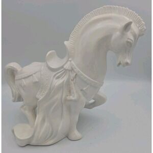Mid Century Modern Styled Ceramic Trojan War Horse Statue-9" x 10"